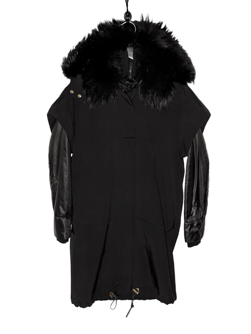 Gucci 2010 Fur Trim Sleeveless Parka Coat With Amovible Padded Bomber Jacket